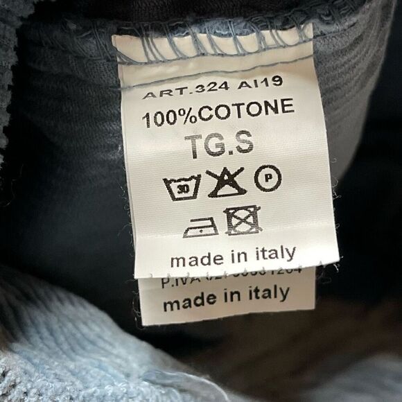 Le Streghe High Waist Wide Leg Corduroy Cropped Pants (Light Blue) - Small - Picture 11 of 12